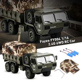 Американська військова вантажівка Heng Long Fayee FY004 Military Truck 2.4G 6WD Wheels Drive Off-Road на радіокеруванні (з тентом) 1:16