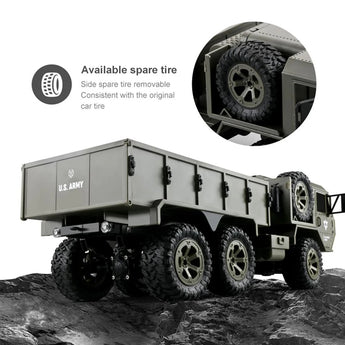 Американська військова вантажівка Heng Long Fayee FY004 Military Truck 2.4G 6WD Wheels Drive Off-Road на радіокеруванні (з тентом) 1:16