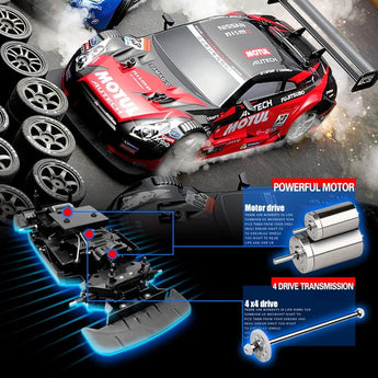 Іграшкова машинка для дріфту Nissan GT-R 4WD rc drift car 28 км/год на радіокеруванні Чорна 1:18
