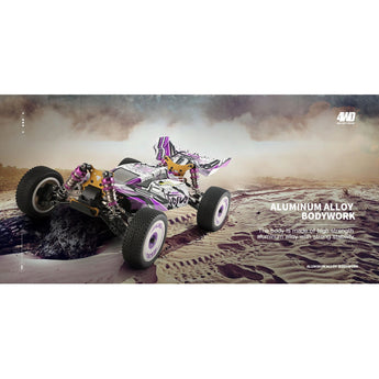 Баггі WLtoys 124019 4WD швидкість 60 км/год на радіокеруванні Фіолетова 1:12